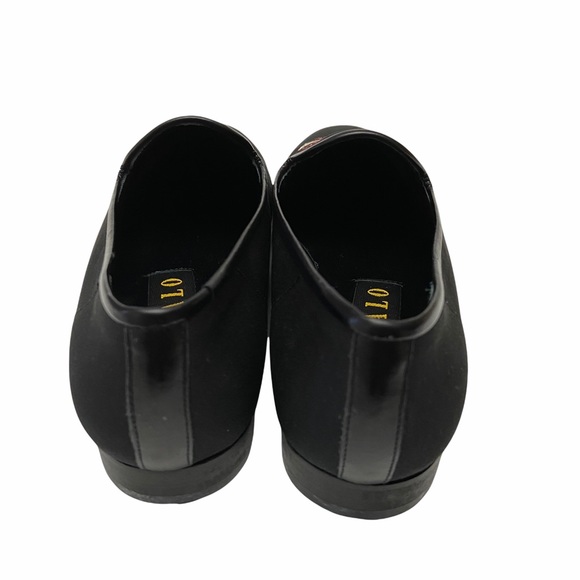 ZALO Black Faille Silk Koi Fish Embroidered Smoking Loafers - Picture 7 of 10